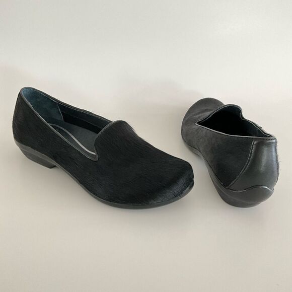 Pony Hair Dansko Olivia Loafer Low Comfort Heel Black 38 - Picture 3 of 13